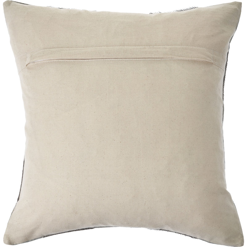 Thais Textured Wool Throw Pillow, Black/Gray, Pillow Cover Only - No Insert