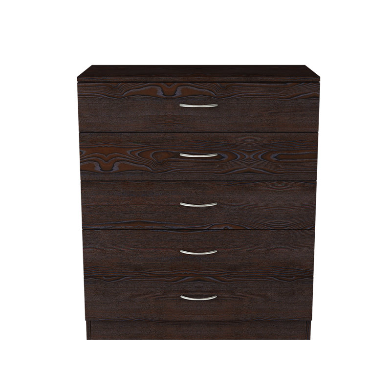Delogu 75cm W 5 - Drawer Chest of Drawers, Walnut