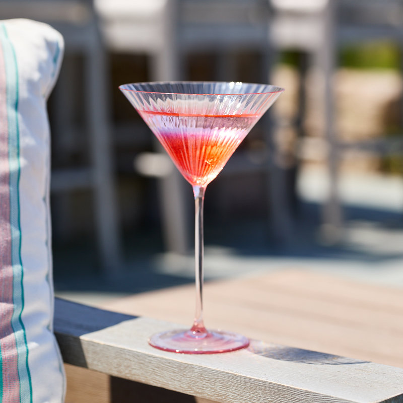 Quinn Handmade Crystal Martini Glass, Rose