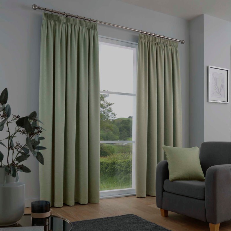 Galaxy Room Darkening Curtain Pair, Width 168 x Drop 137 cm, Green