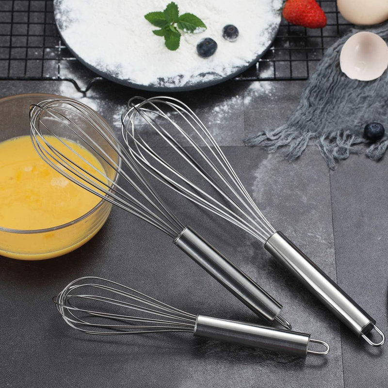 Set of 3 Stainless Steel Balloon Wire Whisks