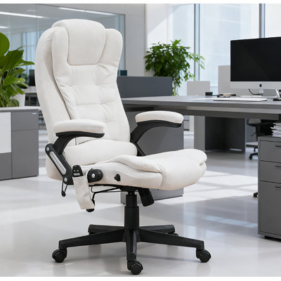 Fauteuil de massage avec dossier chauffant et dossier haut inclinable