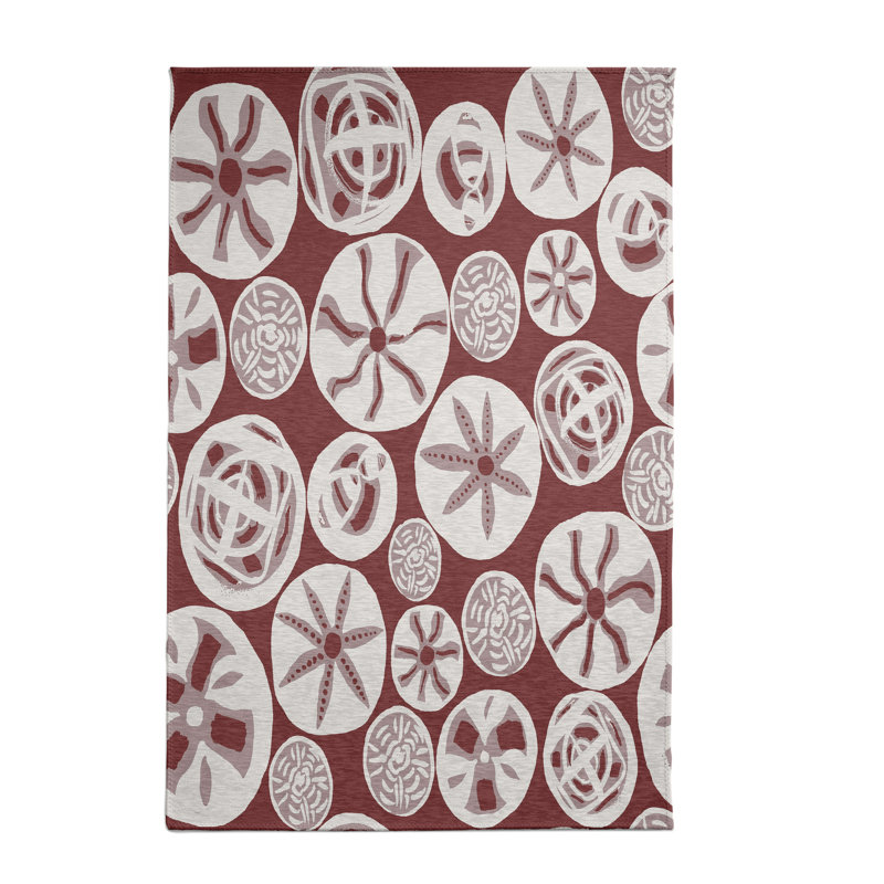 Rouille géométrique/blanc cassé/Tapis décoratif alcesta, Rectangle 2 pi x 3 pi
