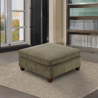 Square Chenille Cocktail Ottoman