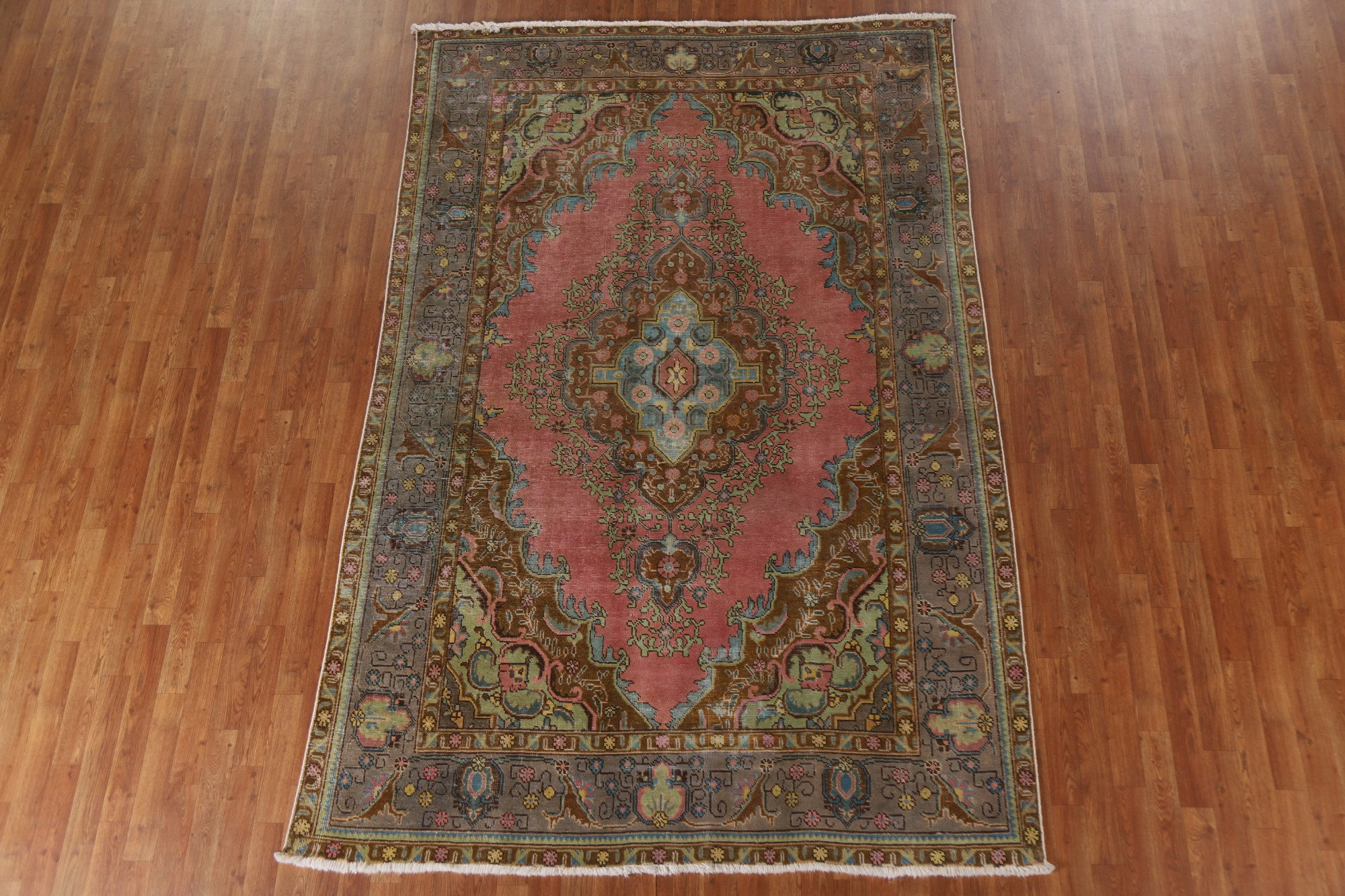 Rugsource Distressed Over-Dyed Tabriz Persian Design Area Rug Handmade ...