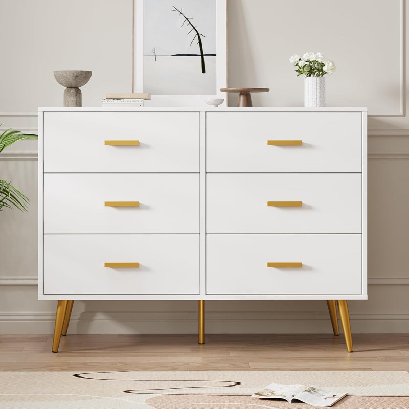 106 cm W Chest of 6 Drawers, White