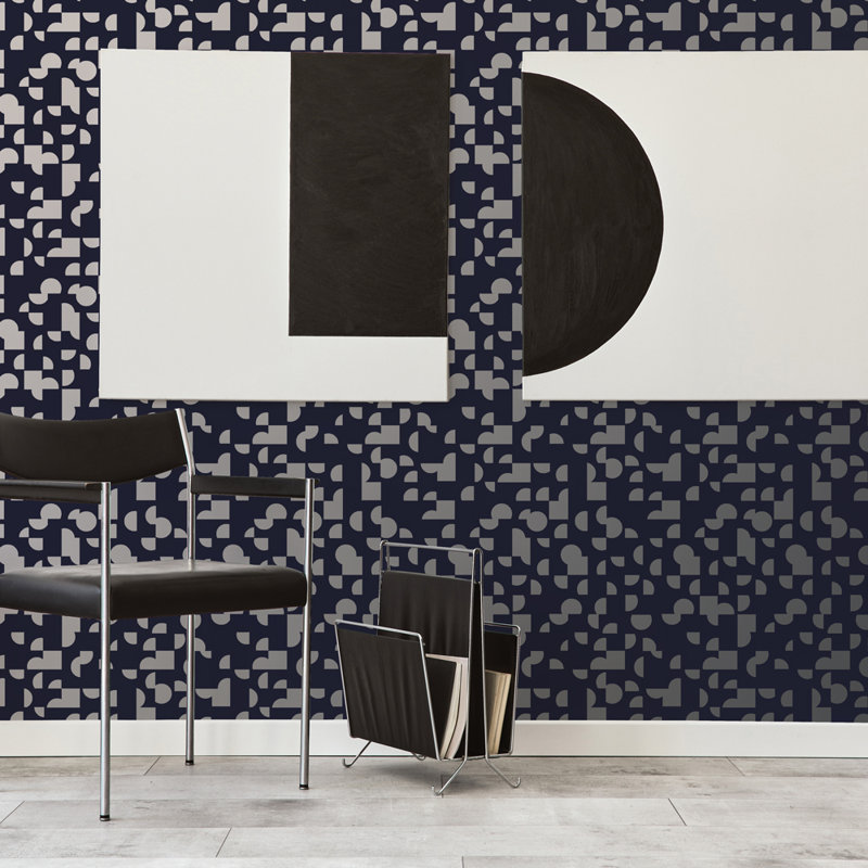 Selah 16.5' L x 20.5" W Peel and Stick Wallpaper Roll, Blue