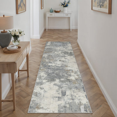 Modern Abstract Machine Washable Area Rug With Non-Slip Rubber Backing