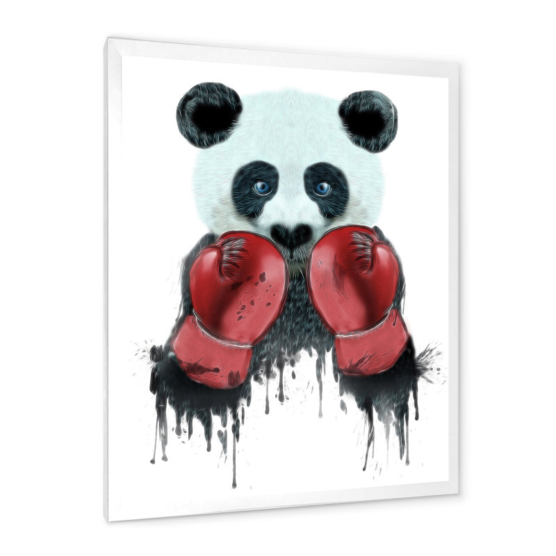 Hipster Boxer Panda Ready for Boxing - reproduction d'art sur toile