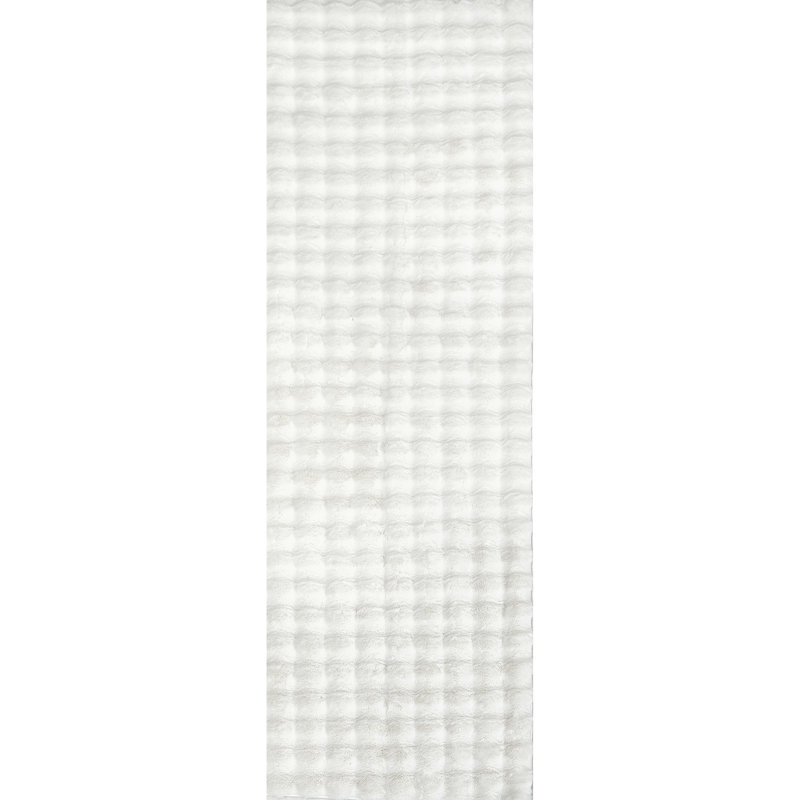 Jeni SuperiorWash Solid Faux Rabbit Machine Washable Area Rug, Round 5'