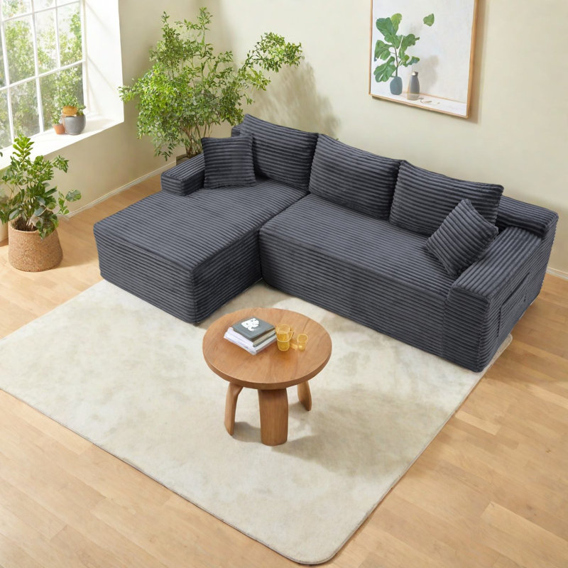 Canapé modulaire en velours côtelé 106,3 pouces Compression Cloud