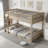 Queen over Queen Bunk Bed with Ladder & Guardrails -386876148