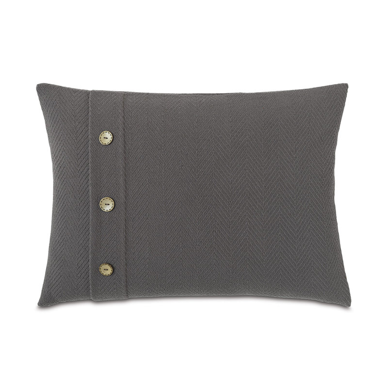 Chalet Lumbar Pillow Cover & Insert, Charcoal,  Faux Down