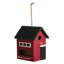 Maison d'oiseaux de jardin en bois massif rouge moderne et fonctionnelle 10,25 "L