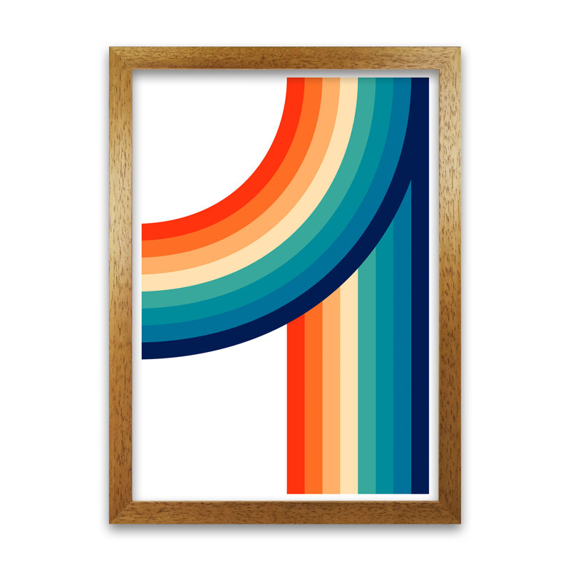 Rainbow Curve Two Original - Print, Oak Frame, 42cm H x 30cm W x 3cm D