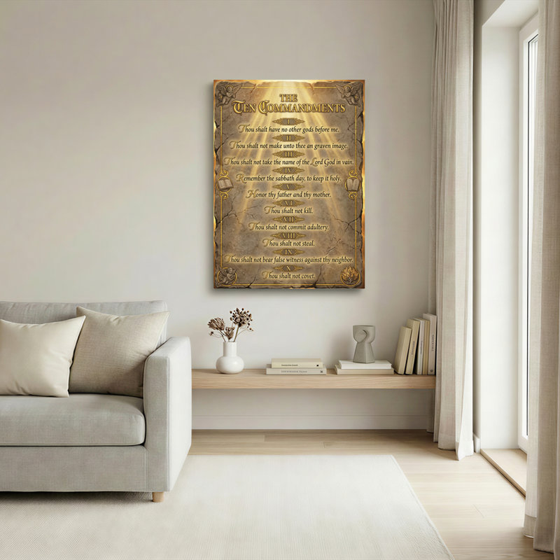 Reproduction d'art sur toile tendue The Ten Commandments, H 24 po x l 16 po