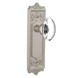 Egg & Dart Plate with Oval Clear Crystal Door Knob