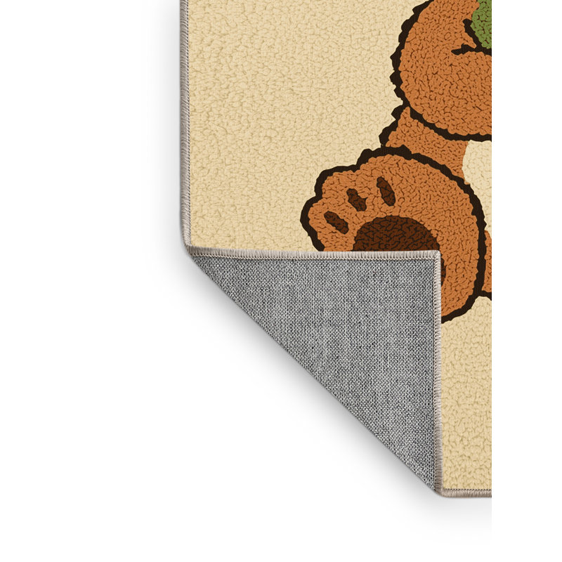 Tapis abstrait moderne et contemporain lavable à la machine Fieldston St Patties - beige, 3 X 5