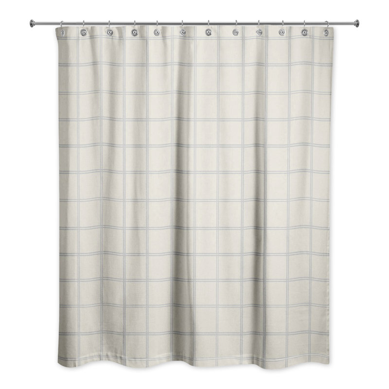Rideau de douche simple Magnus, Crème / gris
