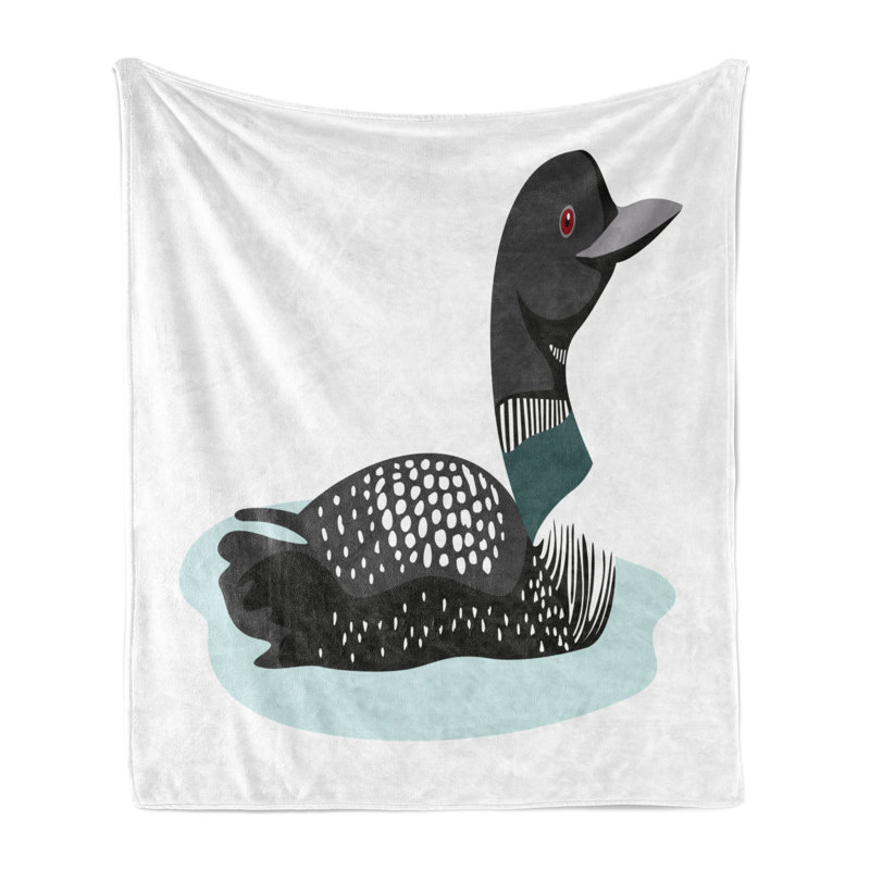 Ambesonne Loon Fleece Throw Blanket Digitally Generated Loon Multicolor, 50" W x 60" L