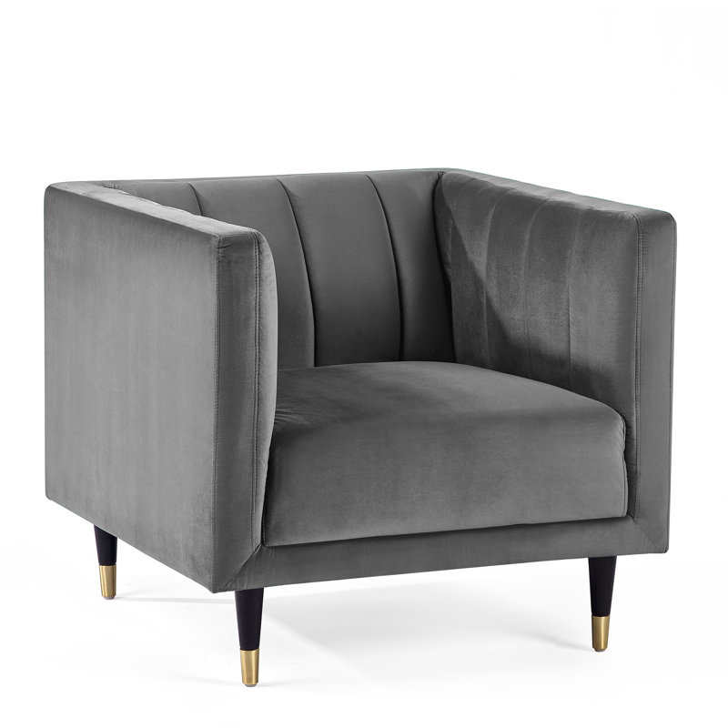 Zahr Velvet Armchair, Grey