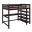 Lit mezzanine avec tablettes de rangement et bureau sous le lit-1140878370