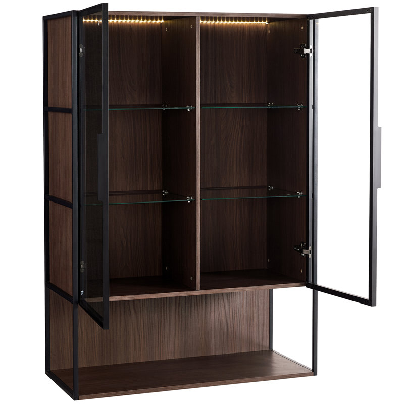 Grande vitrine lumineuse avec porte en verre trempé