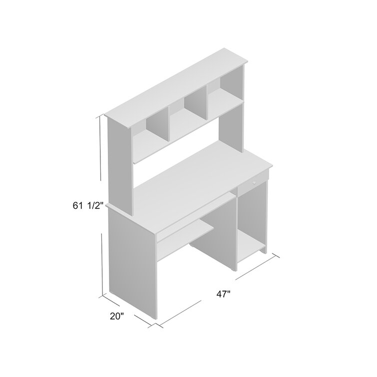 Inval 2 Drawer 1 Shelf 47 W Computer Desk With Keyboard Tray Smoke