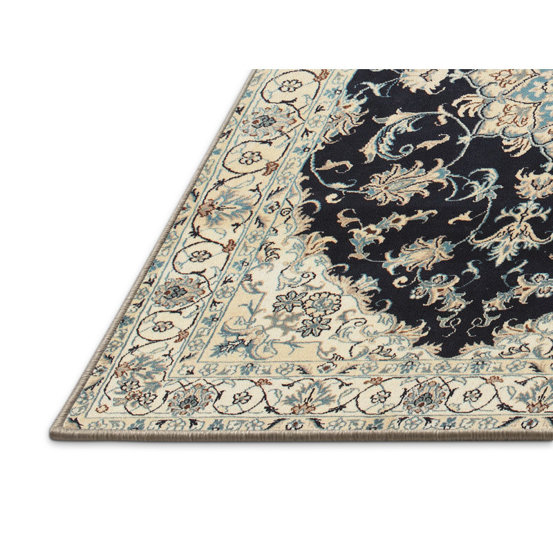 Tapis décoratif bleu oriental Nairn, Rectangle 8 pi x 10 pi