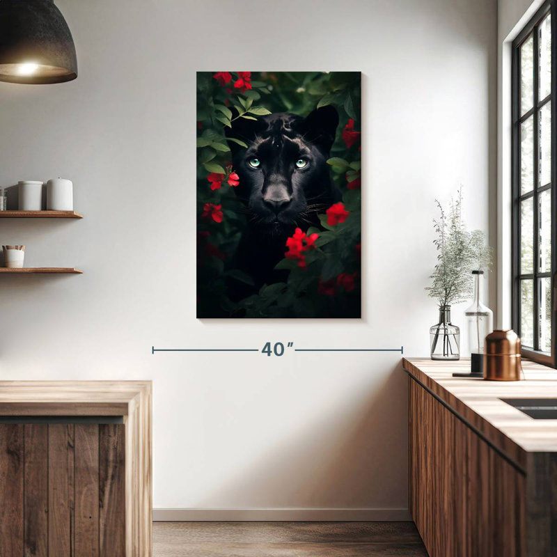 Fleurs de panthère noire Brampt II, H 39 po x l 26 po