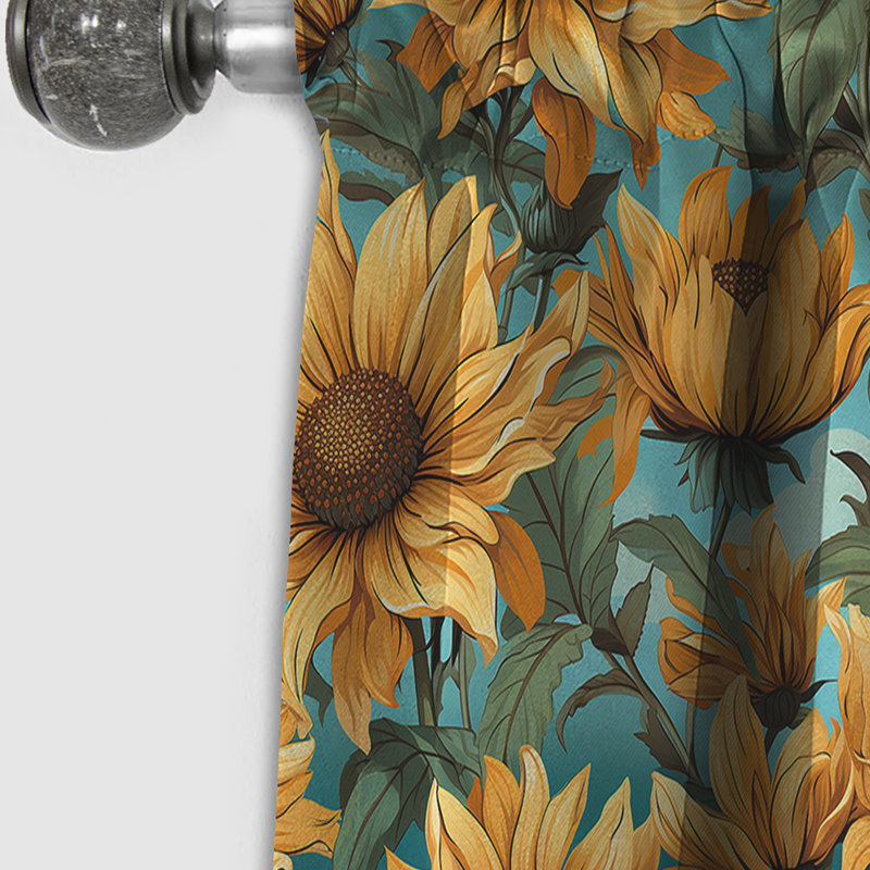 Sunflower Shores - motif tropical II - Rideau floral - Rideau occultant floral - 1 panneau, L 52 po x L 84 po
