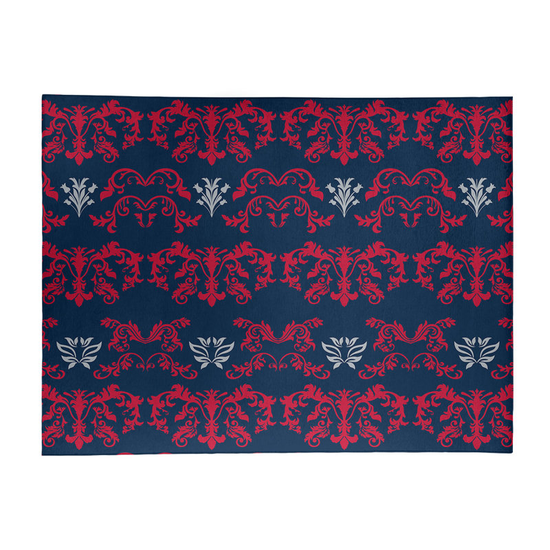 Tapis damassé noir / rose, Rectangle 9 pi x 12 pi