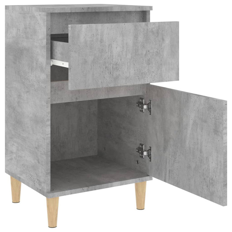 Giesen 40cm W Bedside Table, Concrete Grey, Individual