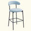 Tabouret de bar 26 po à hauteur de comptoir avec tabouret de bar et housse en tissu noir avec revêtement thermolaqué et repose-pieds