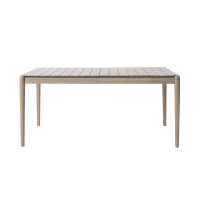 Table de style Mid-Century moderne en bois, H 30,5 po. L 67,23 po. X P 33,5 po. Finition en frêne avec pieds fuselés ronds tendance et conception à lattes magnifiques. Assemblage requis Table de salle à manger de 33,5 po x H 30,5 po. Couleur, fabrication