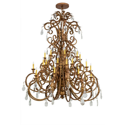 Lustre classique / traditionnel à 32 lumières de style bougie Serratina