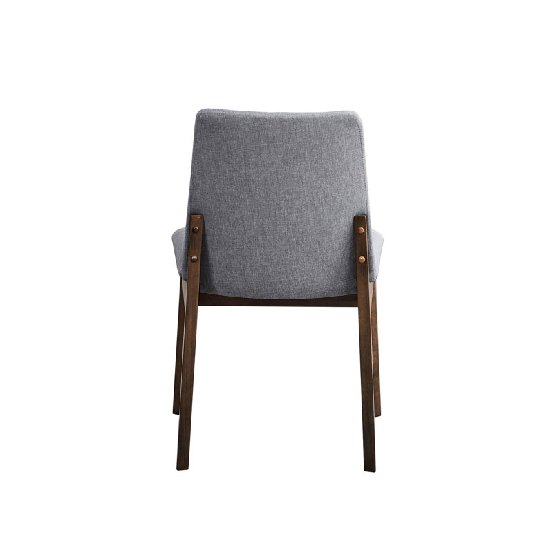 7 pièces - Gris et noyer, table rectangulaire, 6 chaises d'appoint rembourrées, finition scandinave glamour, sièges, captivation