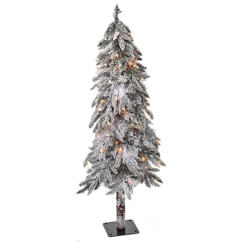 Lighted Artificial Cedar Christmas Tree, 4'