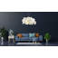Lustre blanc élégant avec capuchon en coton 23,6 po x 17,7 po | Hauteur totale: 31,5 pouces | Douille E27, 40 W maximum | Certifié CE | Parfait pour le salon, la salle à manger et la chambre à coucher | Luminaire élégant pour décoration intérieure moderne-629190701