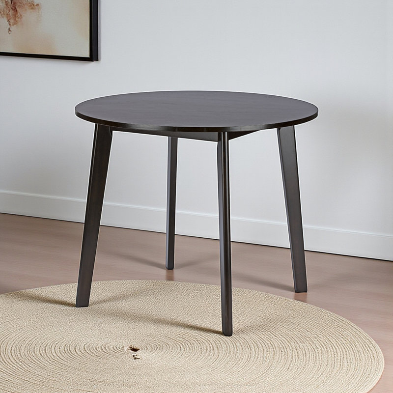 Table de salle à manger Berenike Mid-Century ronde brun foncé, H 29,5 po x l 35,5 po x P 35,5 po