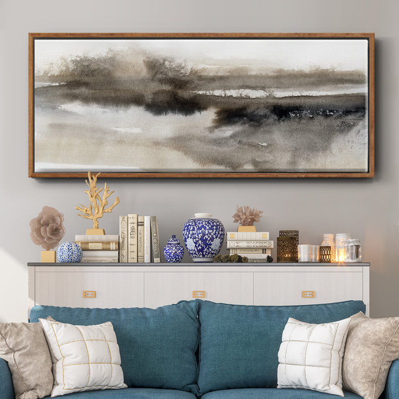 Serenity Lake- Framed Canvas, 24" H x 60" W