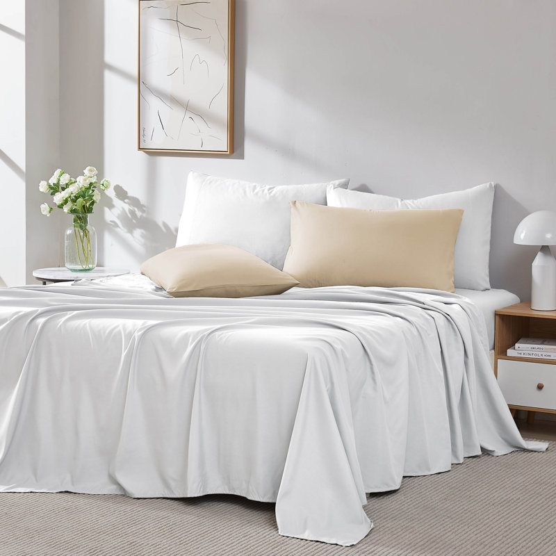 Eldon Microfiber Two Pillow Cases by Southshore Fine Linens, Queen Pillowcase, Sand