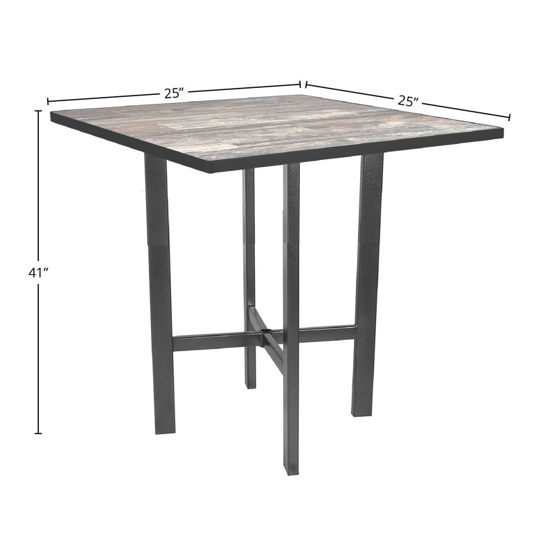 Outdoor Square Bar Table, Pallazo White, Carbon Black
