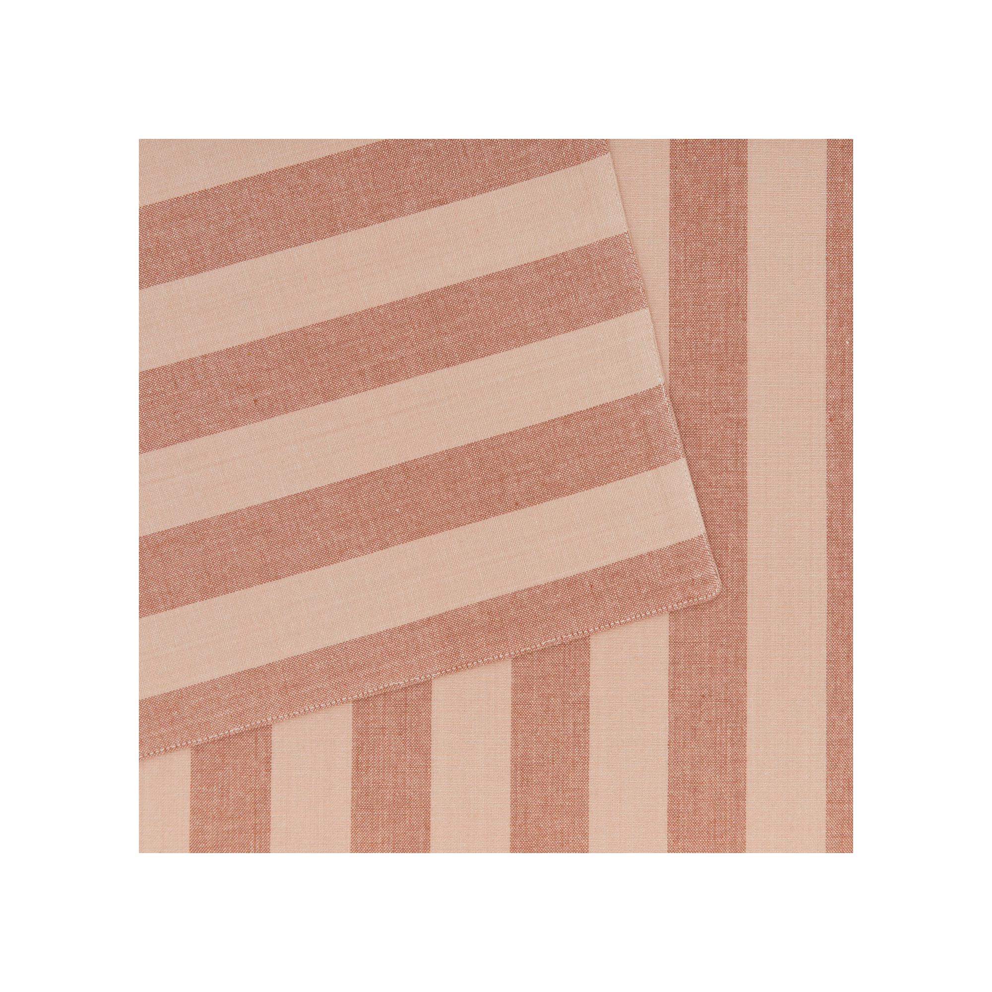 Essential Striped Placemat - Set Of 4, Blush/Terracotta