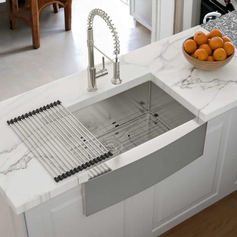 Évier de cuisine en acier inoxydable à double cuve encastrable 24 po L