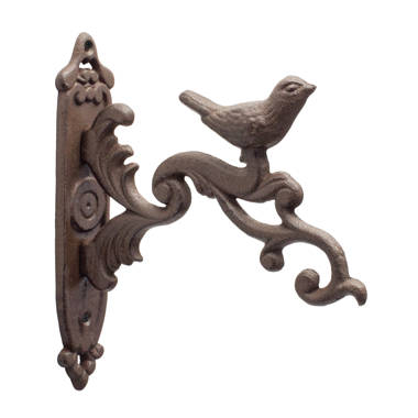 Cast Iron Rustic Lovebirds Perching On Twig Branch 4-Pegs Wall