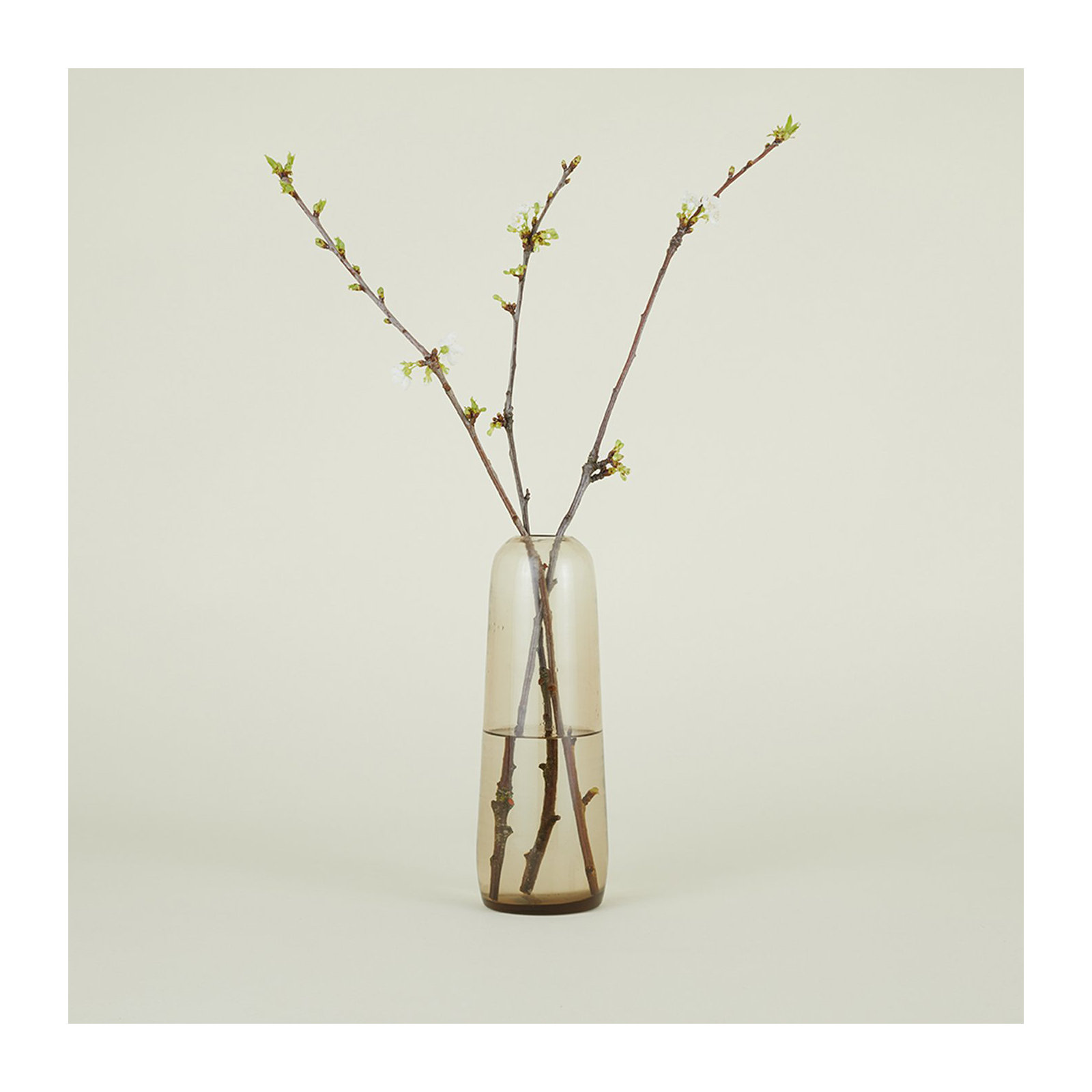 Aurora Handmade Glass Table Vase, 11.5" H x 4" W x 4" D, Smoke