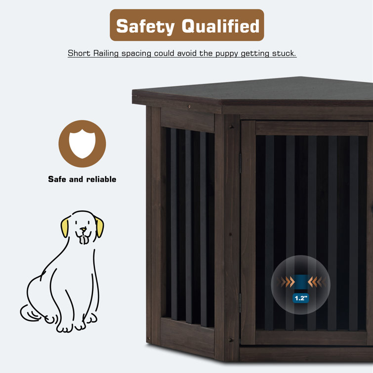 Tucker Murphy Pet™ Pet Crate End Table With Water-Resistant Cushion,  Double-Door Dog Crate Furniture For Large Medium Small Dogs, Wooden Wire  Pet Kennel For Indoor Use, White & Reviews - Wayfair Canada