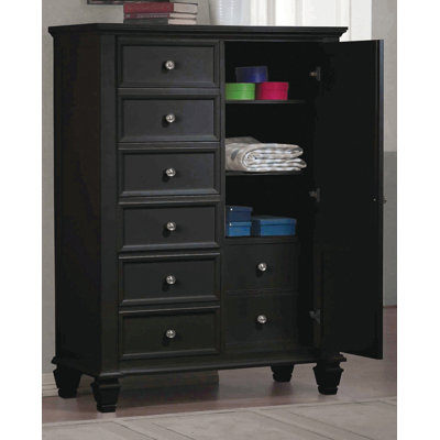 Fraser 8-drawer Door Chest Black