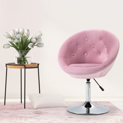 Tabouret Comfy Home - Chaise d'appoint rose pivotante à hauteur réglable